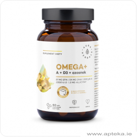 Omega+ A,D3,Czosnek - 60 softgels