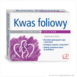 Max Kwas foliowy Colfarm - 30 tabletek