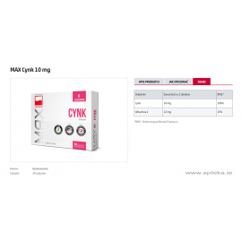 Max Cynk 10mg Colfarm - 30 tabletek