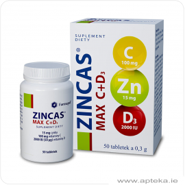 Zincas Max C+Zn+D3 - 50 tabletek (12+)