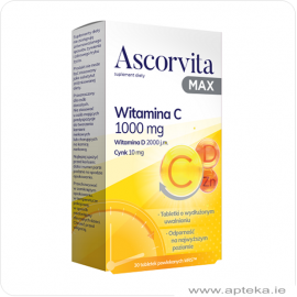 Ascorvita Max - 30 tabletek (C, D, Zn)