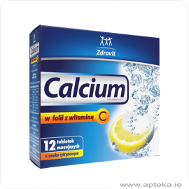 Calcium w folii + wit.C - 12 tabletek musujących