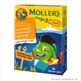 Mollers Omega-3 Rybki - Zelki pomar-cytrynowe 36 szt.