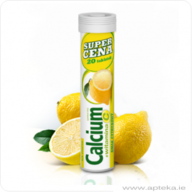 Calcium + wit.C - 20 tabletek mus. lemon