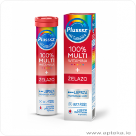 Plusssz 100% - Multiwitamina + Żelazo - 20 tab.mus.