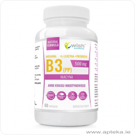 Witamina B3 500mg + Prebiotyk - 60 kapsułek Vege